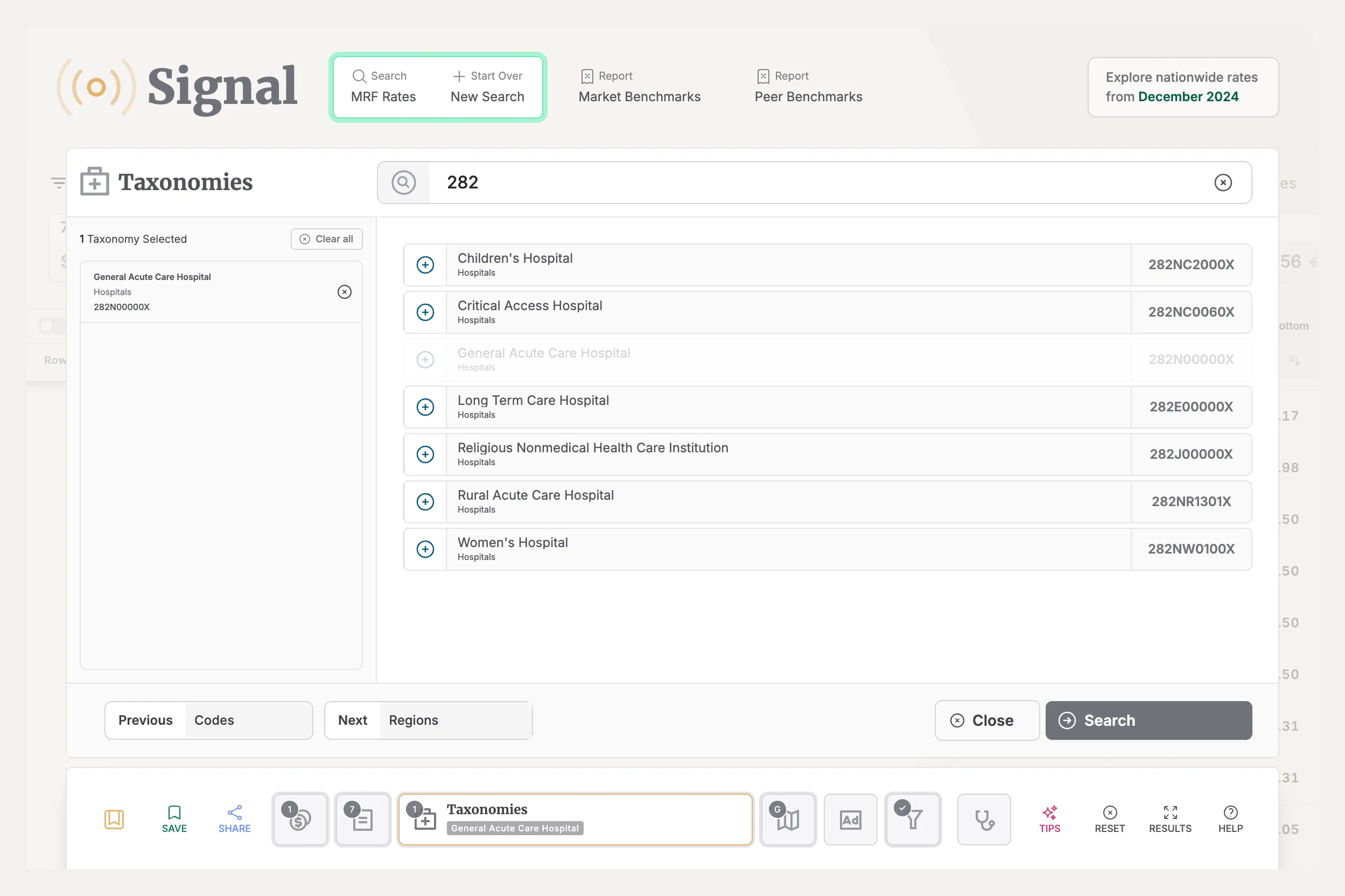 Filter by any specialty and understand rates by licensure